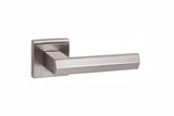 Senza Pari Davoli Lever Door Handle on Flush Square Rose - Satin Nickel - Set