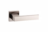 Senza Pari Panetti Lever Door Handle on Flush Square Rose - Satin Nickel - Set