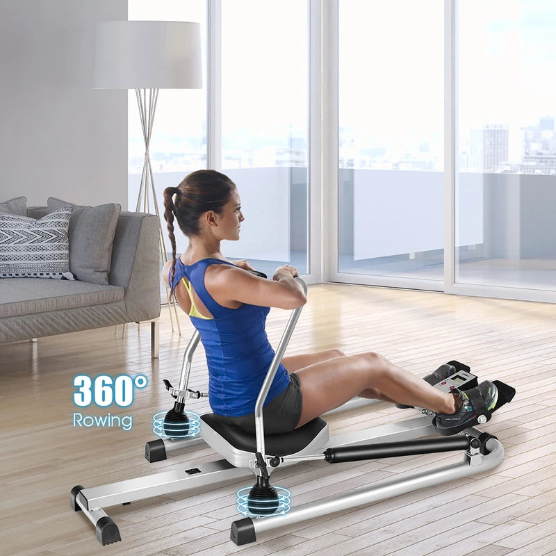 Exercise Adjustable Double Hydraulic Resistance Rowing Machine