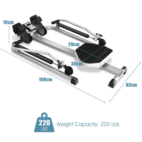 Exercise Adjustable Double Hydraulic Resistance Rowing Machine
