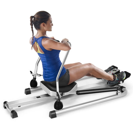 Exercise Adjustable Double Hydraulic Resistance Rowing Machine