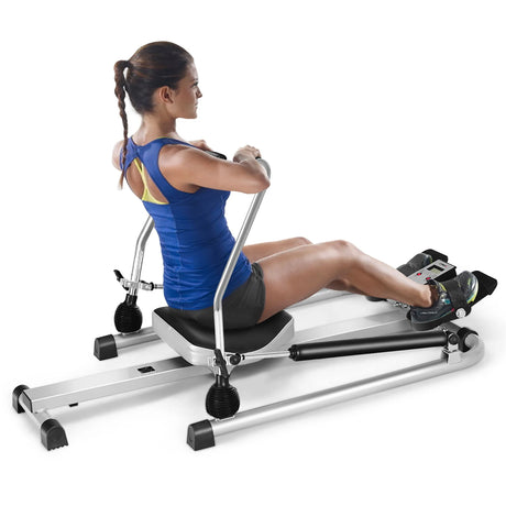 Exercise Adjustable Double Hydraulic Resistance Rowing Machine