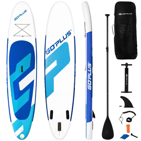 11 Feet Inflatable Stand Up Paddle Board with Aluminum Paddle-Blue