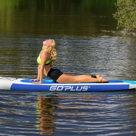11 Feet Inflatable Stand Up Paddle Board with Aluminum Paddle-Blue