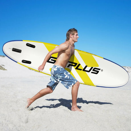 11 Feet Inflatable Stand Up Paddle Board with Aluminum Paddle-Yellow