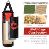 11 Pounds Kids Hanging Punching Bag Set with Punching Gloves-Black