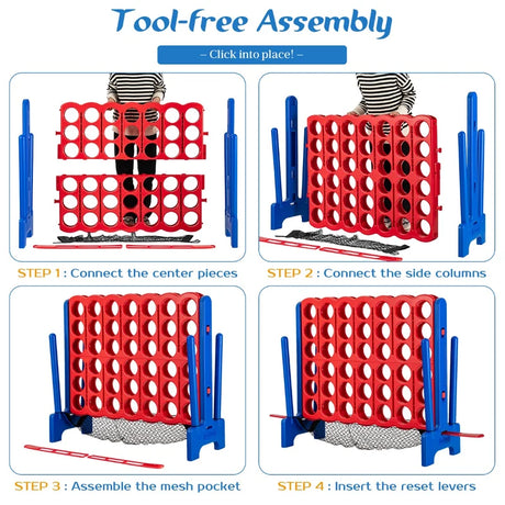 4-to-Score Giant Game Set with Net Storage-Blue