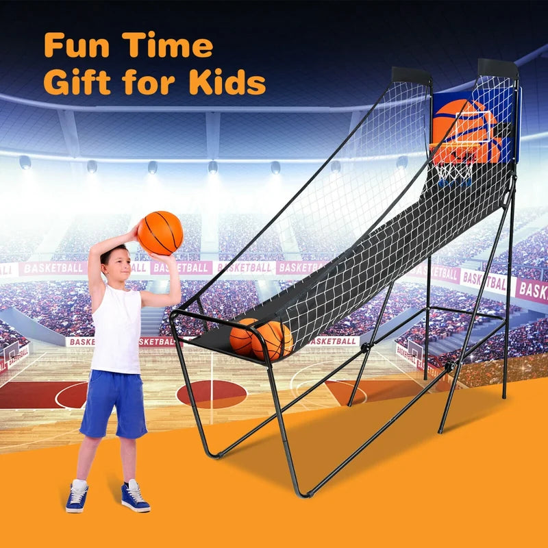 Portable Arcade Basketball Game with Electronic Scorer for Indoor Party