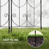 Outsunny Set of 2 Garden Trellis, Metal Fence Panels for Climbing Outdoor Plants, Flowers, 180 x 50cm