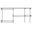 Custom Closet Organizer Kit 3 to 5 Feet Wall-Mounted Closet System with Hang Rod-Gray