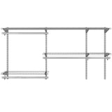 Custom Closet Organizer Kit 3 to 5 Feet Wall-Mounted Closet System with Hang Rod-Gray