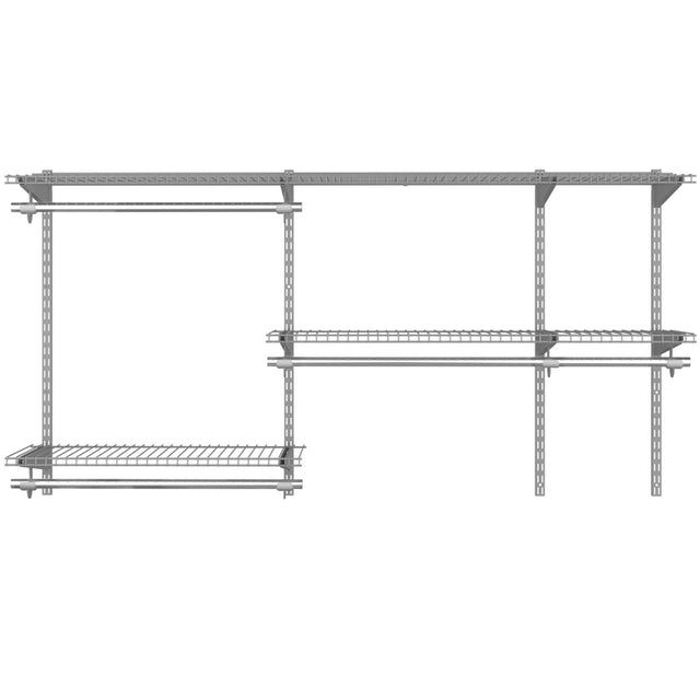 Custom Closet Organizer Kit 3 to 5 Feet Wall-Mounted Closet System with Hang Rod-Gray