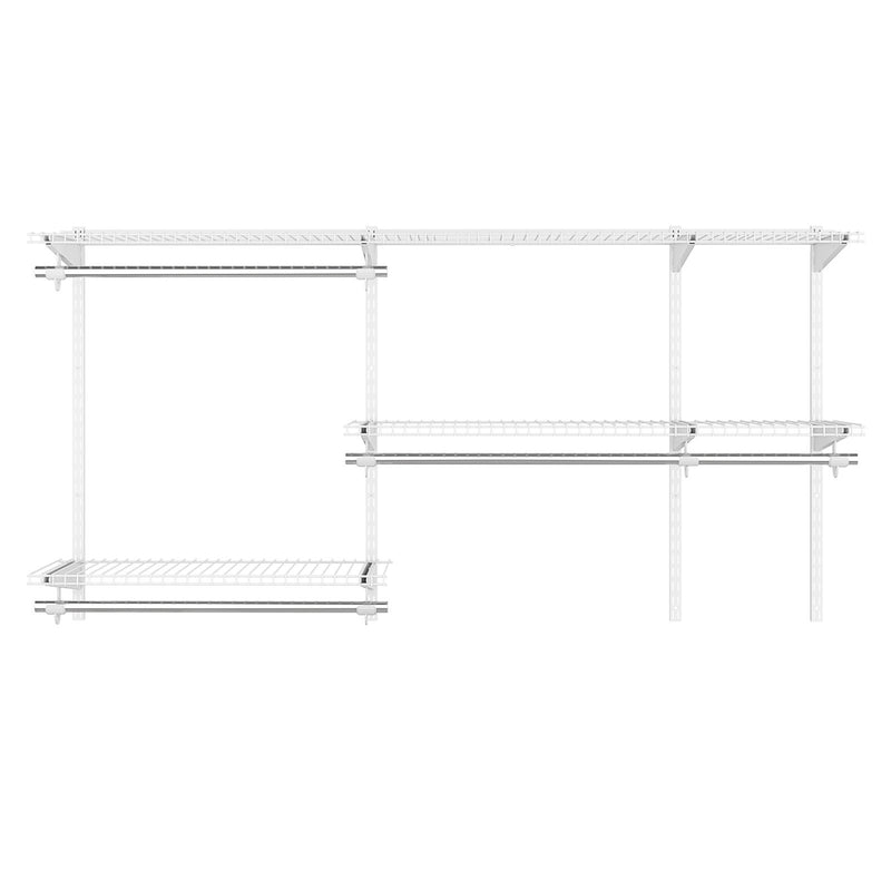 Custom Closet Organizer Kit 3 to 5 Feet Wall-Mounted Closet System with Hang Rod-White
