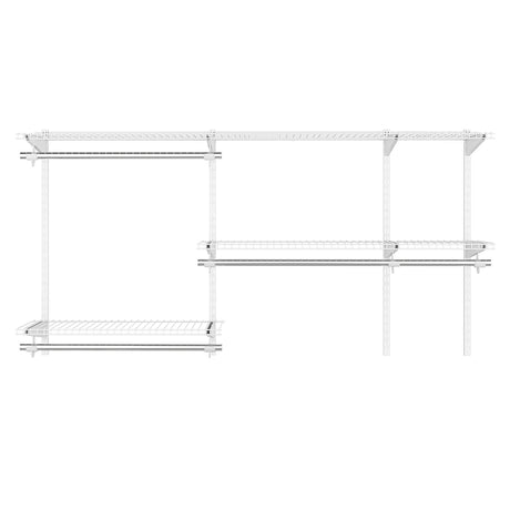 Custom Closet Organizer Kit 3 to 5 Feet Wall-Mounted Closet System with Hang Rod-White