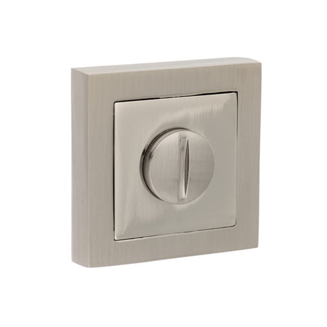 Senza Pari WC Turn and Release on Square Rose - Satin Nickel/Polished Nickel - Each