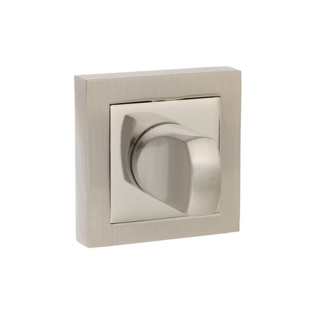 Senza Pari WC Turn and Release on Square Rose - Satin Nickel/Polished Nickel - Each