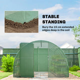 Outsunny 3 x 4 m Walk-in Polytunnel Greenhouse with Hinged Door and 8 Roll Up Mesh Windows, Garden Tunnel Warm House Tent, Green