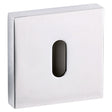 Senza Pari Key Escutcheons on Flush Square Rose - Polished Chrome - Pair