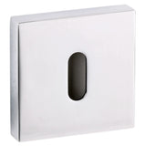 Senza Pari Key Escutcheons on Minimal Square Rose - Polished Chrome - Pair