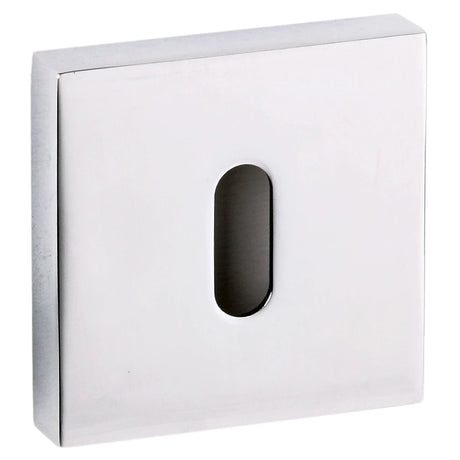 Senza Pari Key Escutcheons on Minimal Square Rose - Polished Chrome - Pair