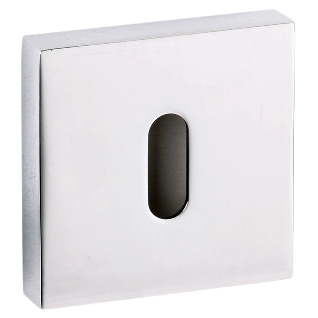 Senza Pari Key Escutcheons on Minimal Square Rose - Polished Chrome - Pair