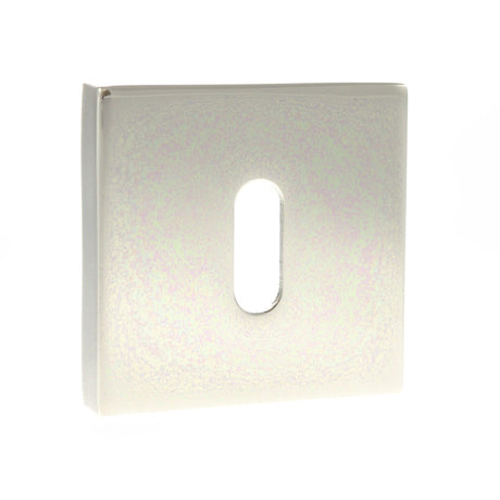 Senza Pari Key Escutcheons on Flush Square Rose - Polished Nickel - Pair