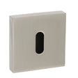 Senza Pari Key Escutcheons on Minimal Square Rose - Satin Nickel - Pair