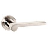 Senza Pari Darrio Lever Door Handle on Round Rose - Satin Nickel/Polished Nickel - Set