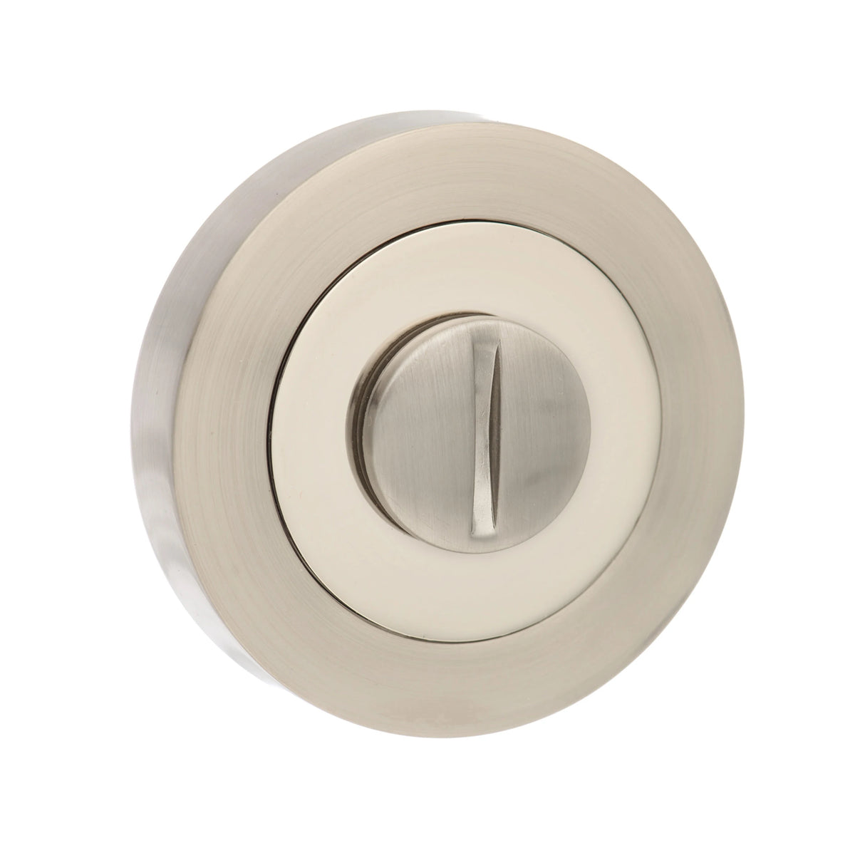 Senza Pari WC Turn and Release on Round Rose - Satin Nickel/Polished Nickel - Each