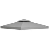 Outsunny 3(m) Gazebo Top Cover Double Tier Canopy Replacement Pavilion Roof Light Grey