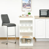 HOMCOM Bar Table, Dining Table with 4-Tier Storage Shelf for Breakfast Bar, Kitchen, Dining Room, Living Room, Natural