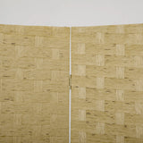 HOMCOM 4-Panel Room Dividers, Wave Fibre Freestanding Folding Privacy Screen Panels, Partition Wall Divider for Indoor Bedroom Office, 170 cm, Brown