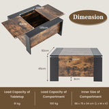 36.5 Inch Coffee Table with Sliding Top and Hidden Compartment-Walnut