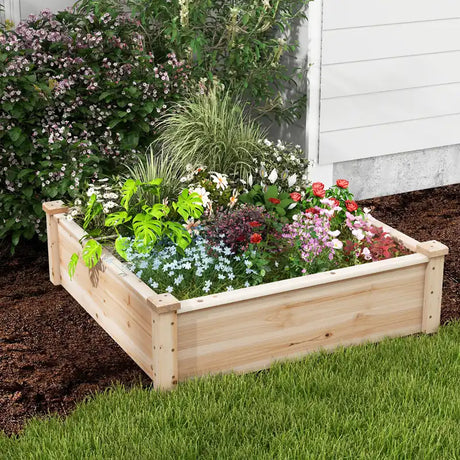 Wooden Square Garden Vegetable Flower Bed