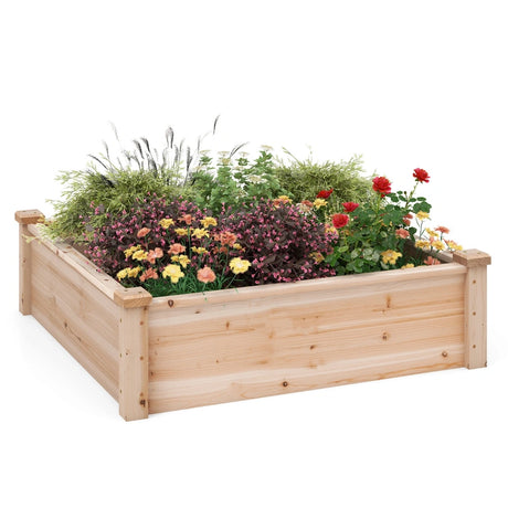 Wooden Square Garden Vegetable Flower Bed