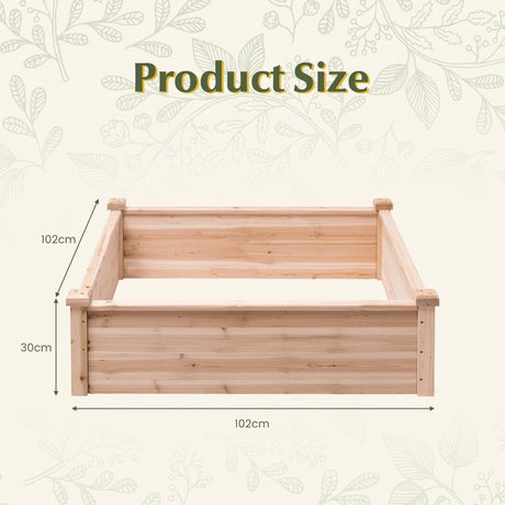 Wooden Square Garden Vegetable Flower Bed