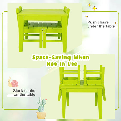 25.5 Inch Square Kids Activity Play Table-Green