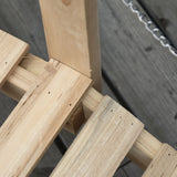 Outsunny Small Fir Wooden Garden Bridge, Arch Walkway with Metal Chain Railings for Landscape Creek Pond, Natural Wood