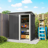 Outsunny 5 x 3ft Garden Storage Shed with Sliding Door and Sloped Roof Outdoor Equipment Tool, Black