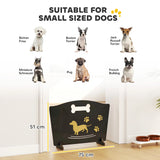 PawHut Wooden Dog Stopper, Dog Barrier with Support Feet, for Stair, Patio, Very Easy Setup, Black, 75 x 51 cm