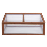 Outsunny Wooden Cold Frame, Small Polycarbonate Greenhouse for Plants with Openable & Tilted Top Cover, Brown, 100 x 65 x 40cm