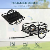 HOMCOM Bike Cargo Trailer in Steel Frame Extra Bicycle Storage Carrier with Hitch-Black