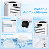 HOMCOM 10000 BTU Air Conditioning Unit, 3-in-1 Portable Air Conditioner, Dehumidifier, Cooling Fan with Remote Control, Digital Display, 2 Speeds, 24H Timer, Window Venting Kit, 22m2
