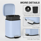 HOMCOM 12L Modern Boxy Metal Home Kitchen Bin - Light Blue
