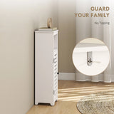 HOMCOM Bathroom Floor Cabinet, Bathroom Storage Unit with Louvered Door, Open Shelf, Adjustable Shelf, White, 22 x 20 x 75 cm