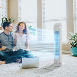 HOMCOM Tower Fan for Bedroom Cooling, 30 Inch Electric 70 Oscillating Fan with 3 Speed Settings, Standing Floor Fan for Home Office Indoor, White