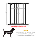 PawHut Adjustable Safety Gate w/ One Extensions, Four Adjustable Screws, Black