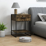 HOMCOM Modern Bedside Table - Rustic Brown