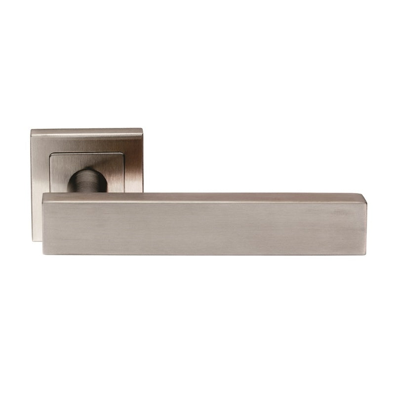 CARLA LEVER ON SPRUNG PUSH-ON SQUARE ROSE_x005F
 - SATIN STAINLESS STEEL - PAIR