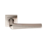 PLAZA LEVER ON SPRUNG PUSH-ON SQUARE ROSE_x005F
 - SATIN STAINLESS STEEL - PAIR